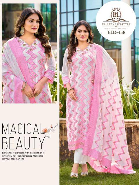 Ballika 3pcs white Kurtis exporters in India