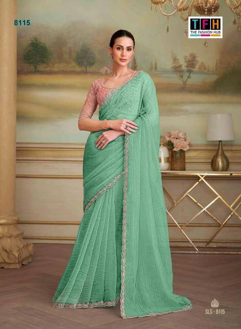 TFH salsa style 5 Indian saree wholesaler