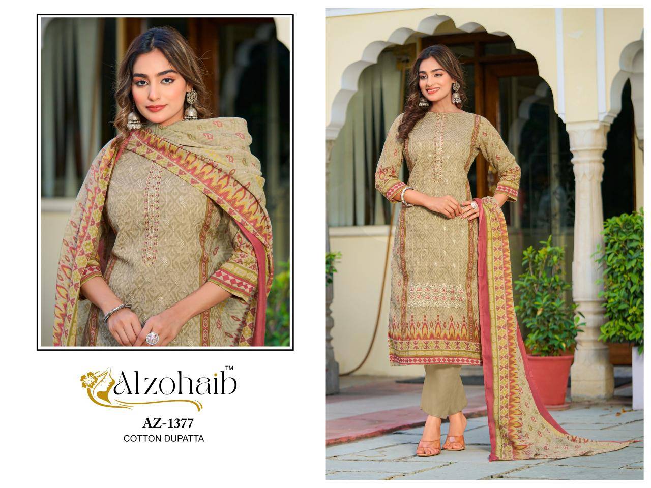 Alzohaib farha pakistani suits catalogue in Delhi