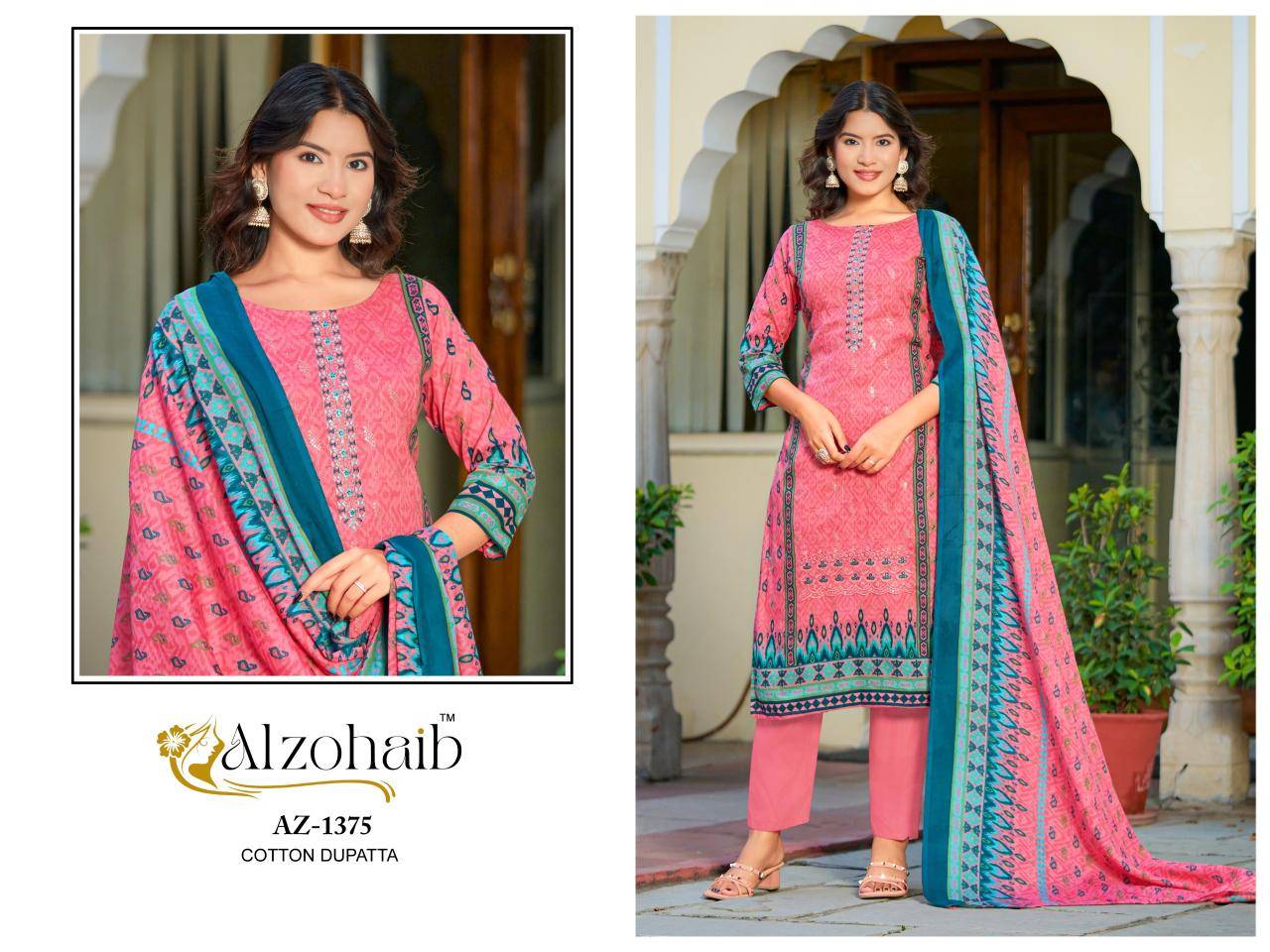 Alzohaib farha pakistani suits catalogue in Delhi