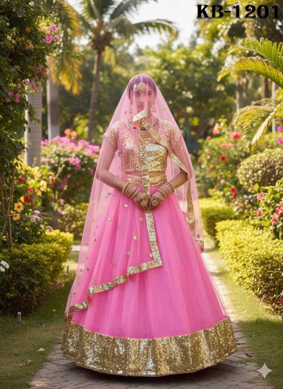 1201 Beautiful Pure Butterfly Net Wholesale Lehenga Choli Manufacturers