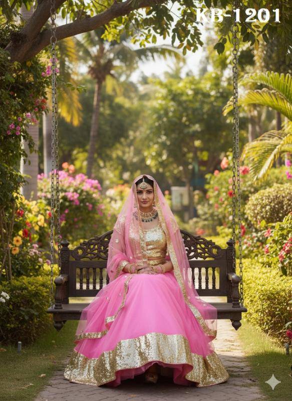 1201 Beautiful Pure Butterfly Net Wholesale Lehenga Choli Manufacturers