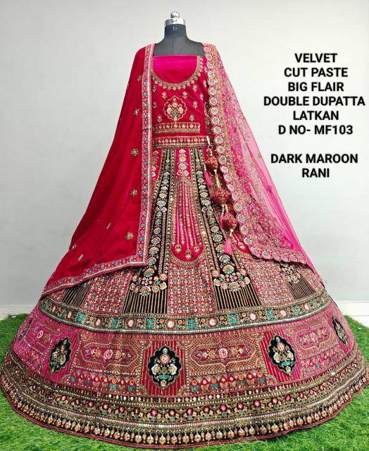Mf 102 And 103 Velvet Designer Lehenga Choli Wholesale