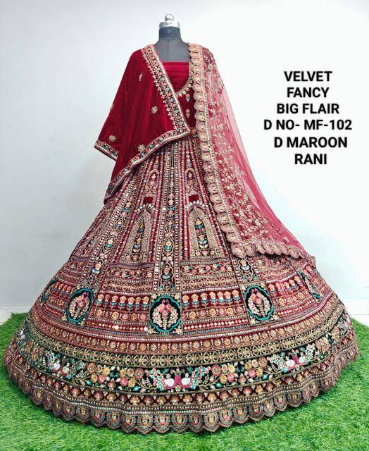 Mf 102 And 103 Velvet Designer Lehenga Choli Wholesale