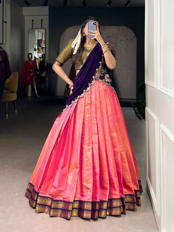 Taraa L 2009 Kanchipuram Silk Embroidered Lehenga Choli Wholesalers