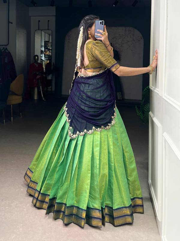 Taraa L 2009 Kanchipuram Silk Embroidered Lehenga Choli Wholesalers