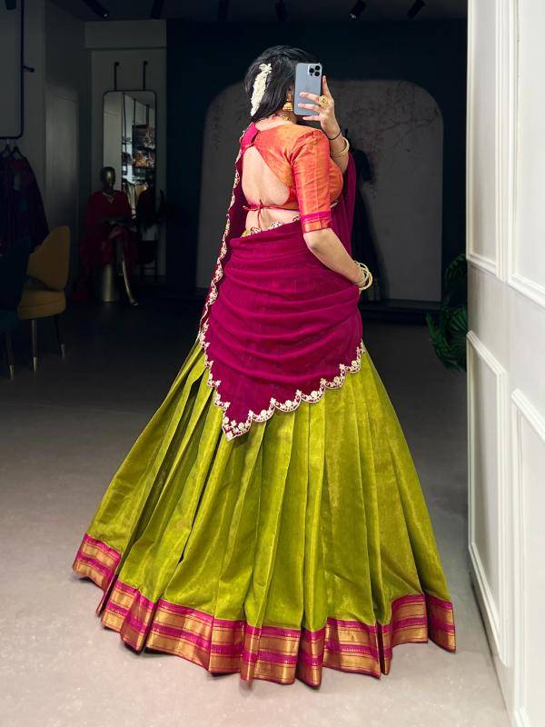 Taraa L 2009 Kanchipuram Silk Embroidered Lehenga Choli Wholesalers