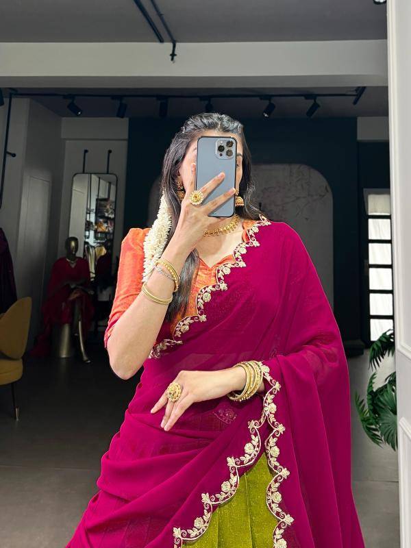 Taraa L 2009 Kanchipuram Silk Embroidered Lehenga Choli Wholesalers