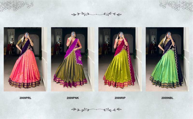 Taraa L 2009 Kanchipuram Silk Embroidered Lehenga Choli Wholesalers
