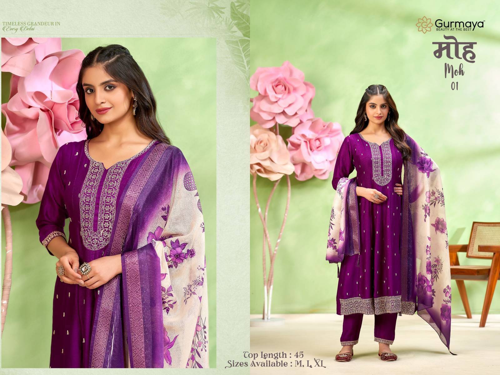 Gurmaya Moh 1 And 2 Kurti exporters in Surat