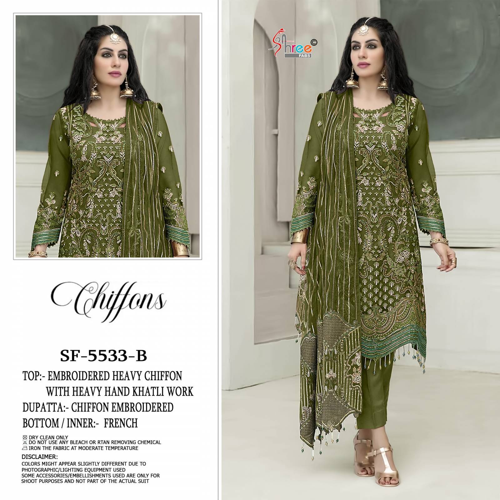 Shree Sf 5533 Chiffon Wholesale Pakistani suits in Delhi