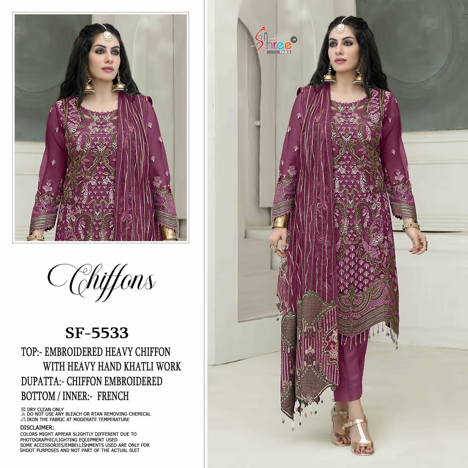 Shree Sf 5533 Chiffon Wholesale Pakistani suits in Delhi