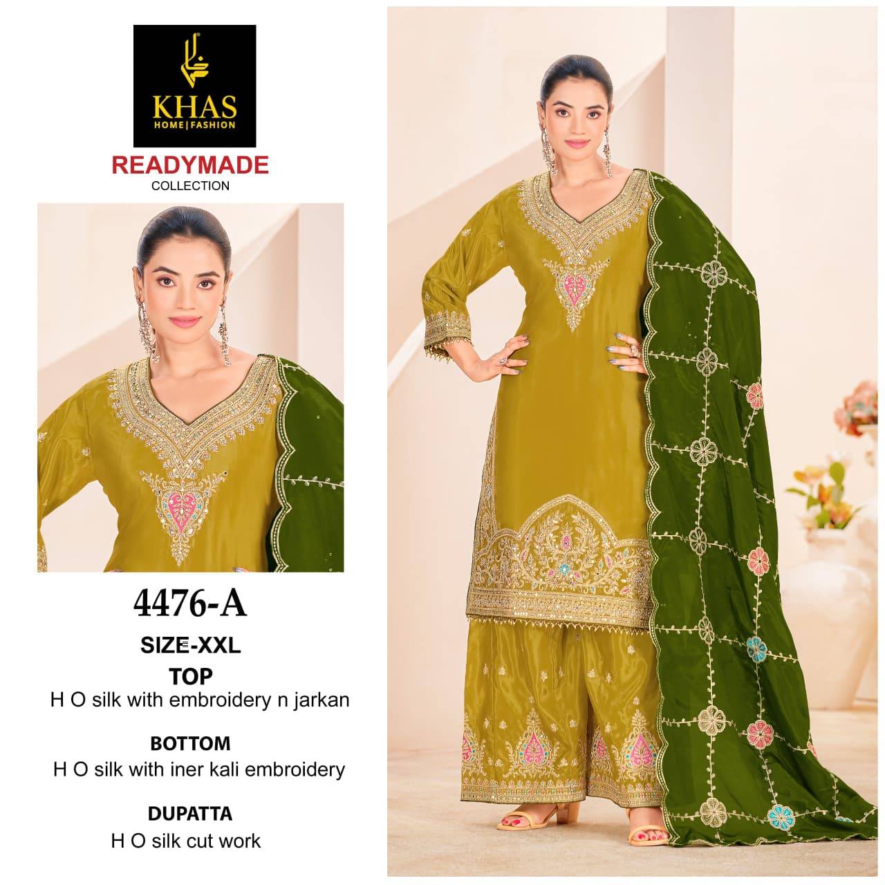Khas 4476 A To C Silk With Embroidery  Pakistani suits manufacturers in Delhi