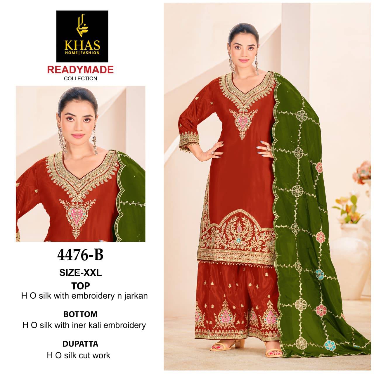 Khas 4476 A To C Silk With Embroidery  Pakistani suits manufacturers in Delhi
