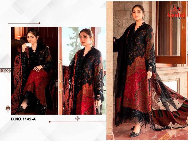 Aasha d.no 1142 ABCD Latest salwar kameez designs wholesale