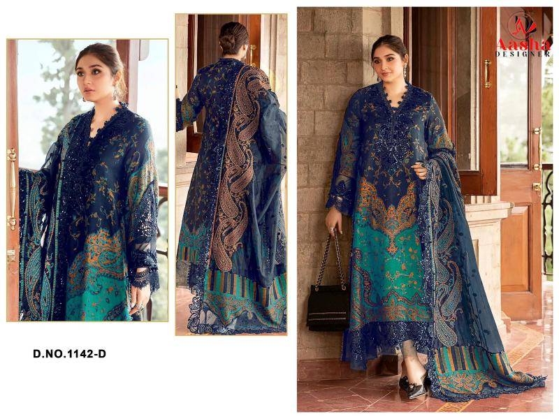 Aasha d.no 1142 ABCD Latest salwar kameez designs wholesale