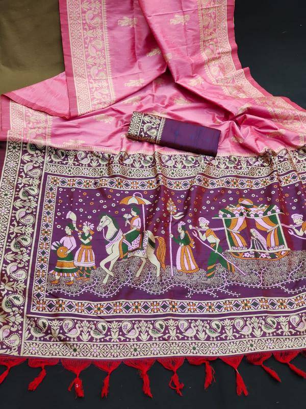 Akshara contrast woven pallu Saree manufacturers in India