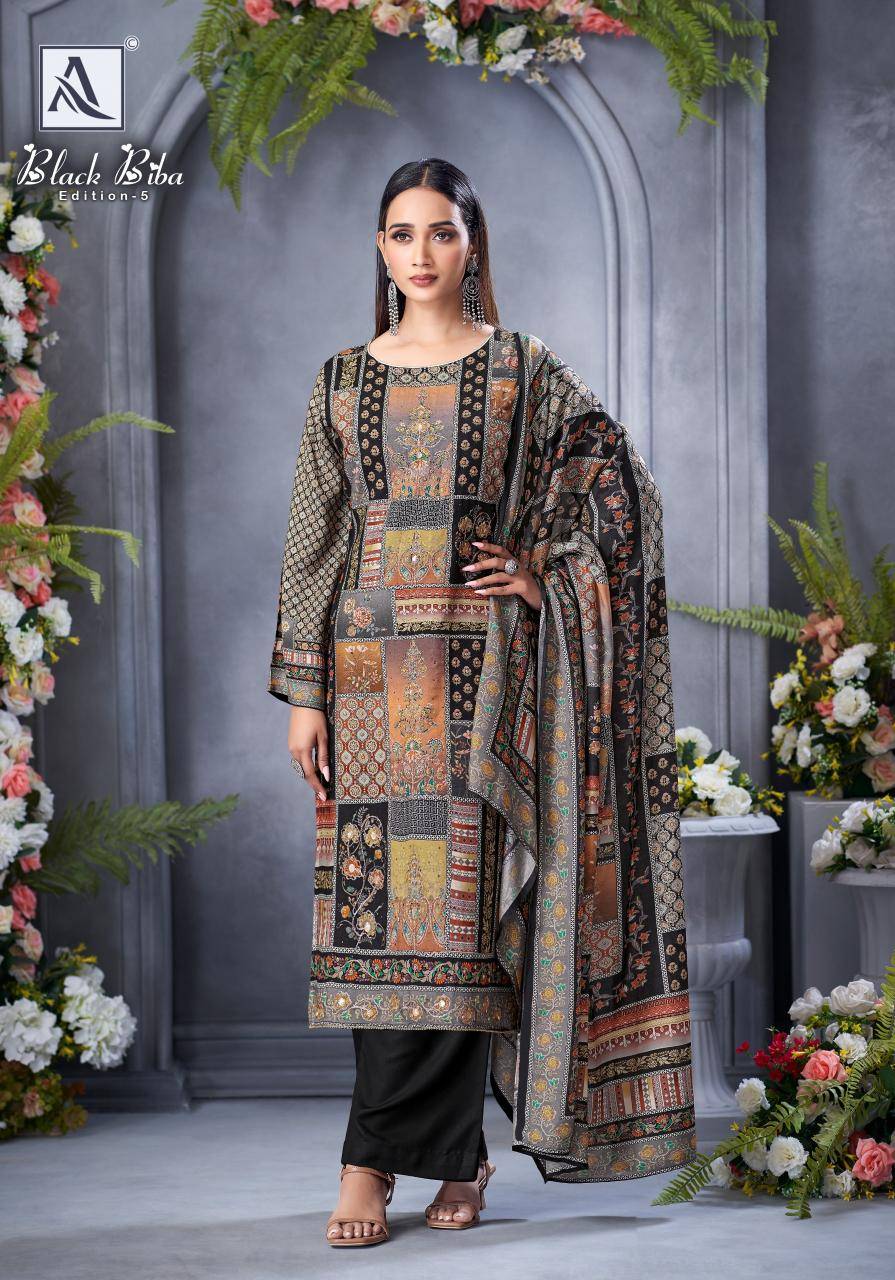Alok suit black biba 5 Bulk dress materials online