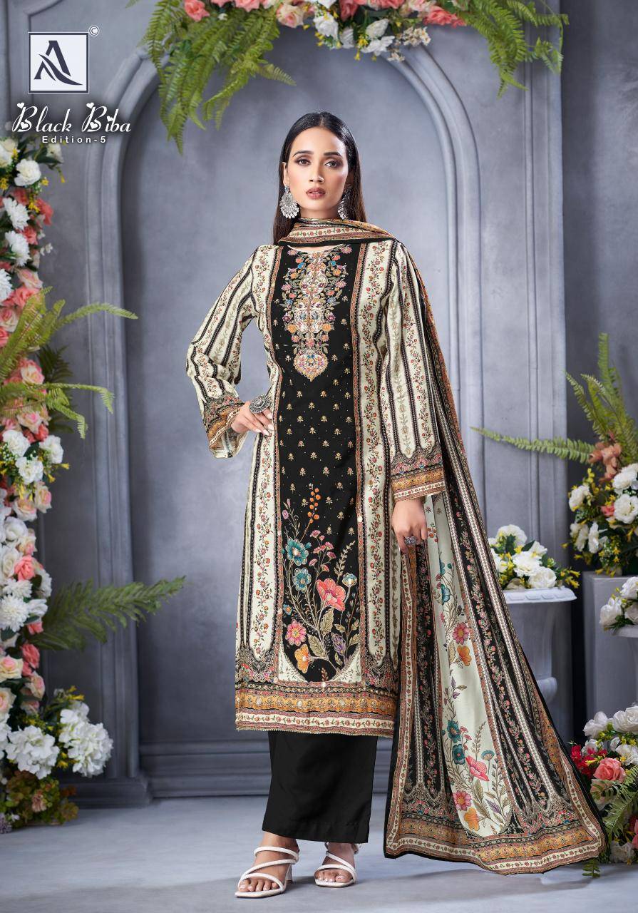 Alok suit black biba 5 Bulk dress materials online