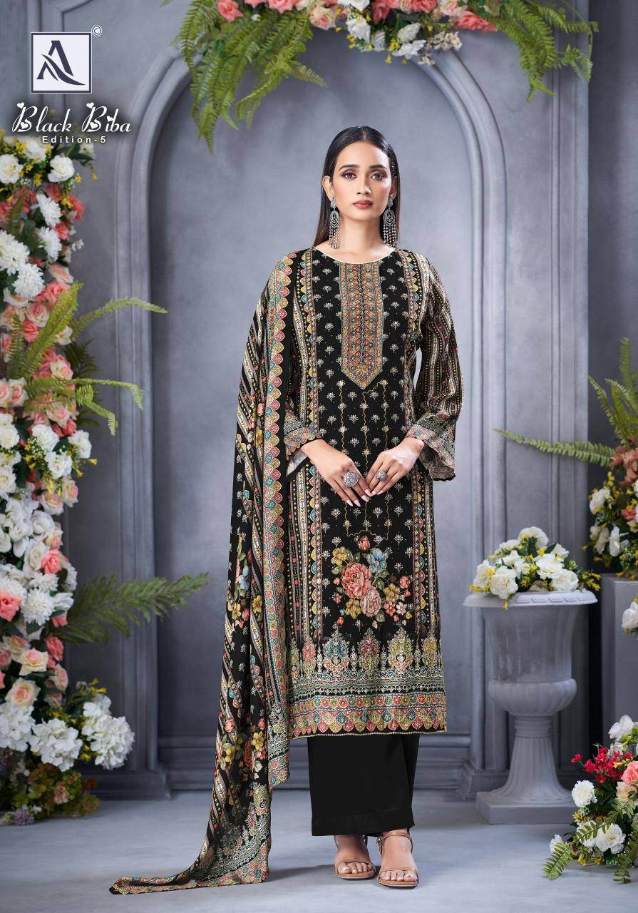 Alok suit black biba 5 Bulk dress materials online