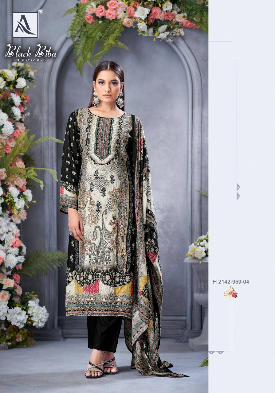 Alok suit black biba 5 Bulk dress materials online