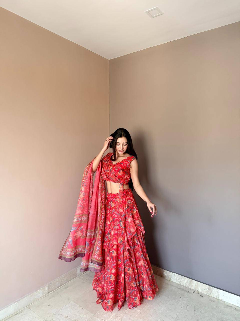 KR 112 floral printed Bulk lehengha choli suppliers