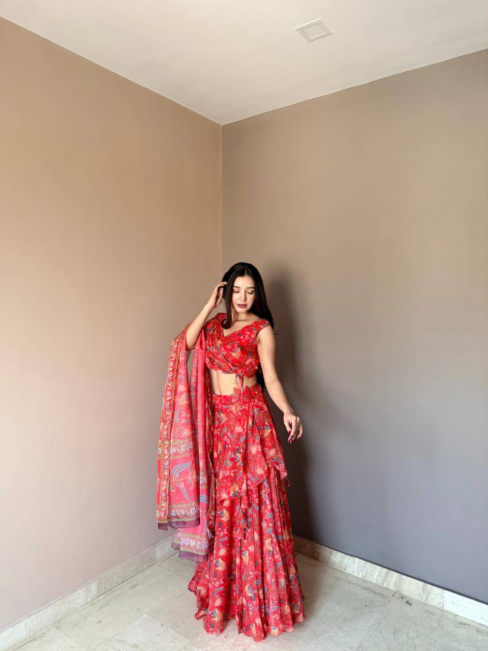 KR 112 floral printed Bulk lehengha choli suppliers