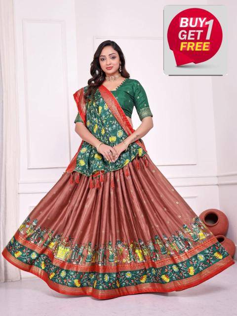 Piyuji Dolla silk Orange Wholesale lehenga choli catalog