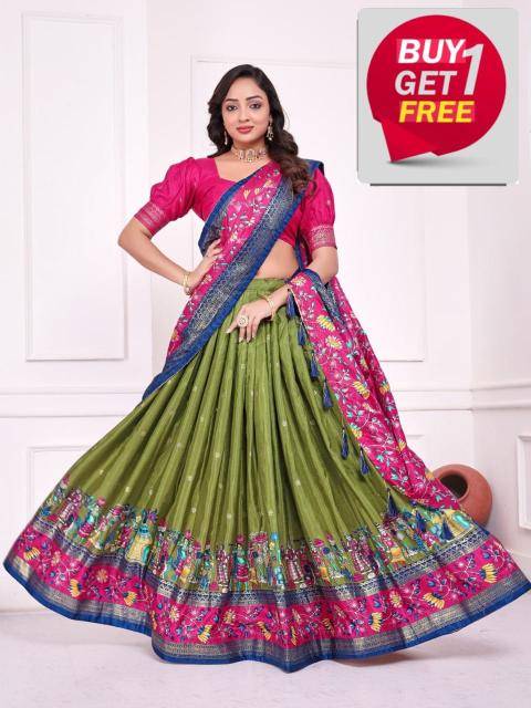 Piyuji Dolla silk Green Indian lehenga choli wholesale market