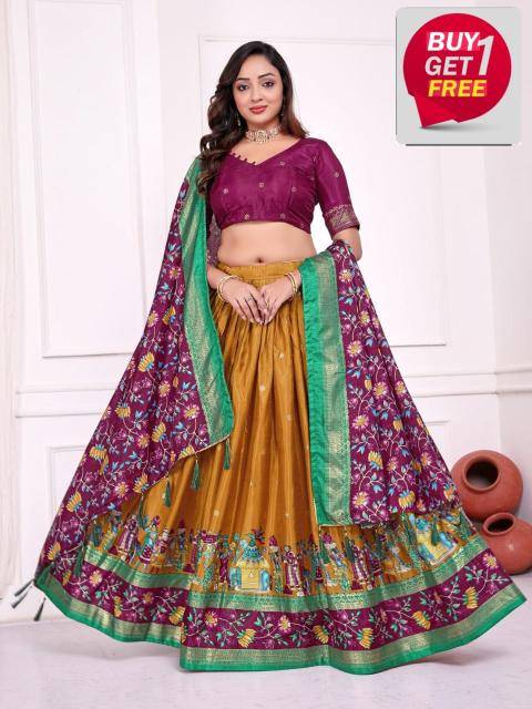 Piyuji Dolla silk Yellow Traditional lehenga choli wholesale