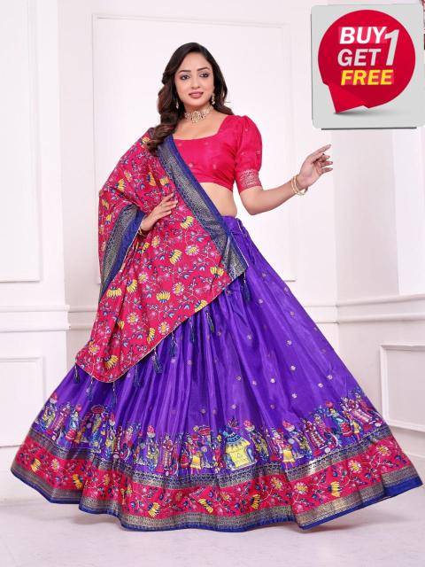 Piyuji Dolla silk Blue Cheap lehenga choli wholesale