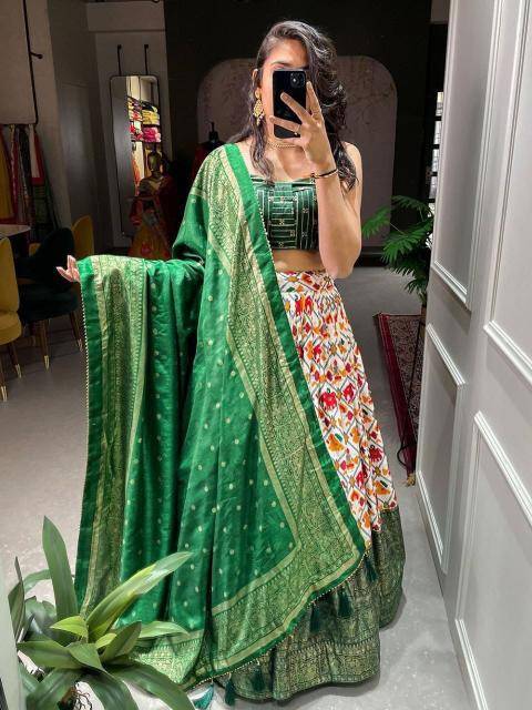 NEW DULHAN Dola silk Green Best lehenga choli wholesaler