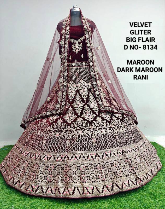Velvet Gliter 8134 And 35 Reseller of lehenga choli