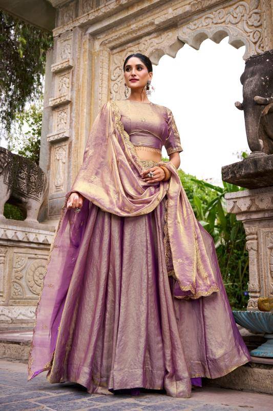 Taraa L 1440 Fendi Embroidery Lehenga choli fabric wholesale
