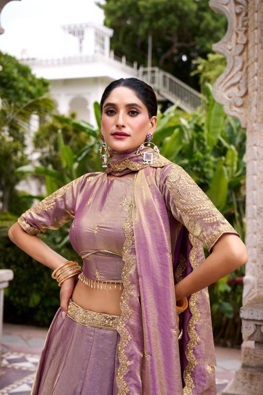 Taraa L 1440 Fendi Embroidery Lehenga choli fabric wholesale