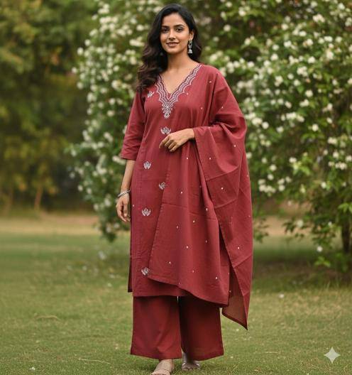 Ballika 3pcs v neck flavido Ladies kurti suppliers in hyderabad