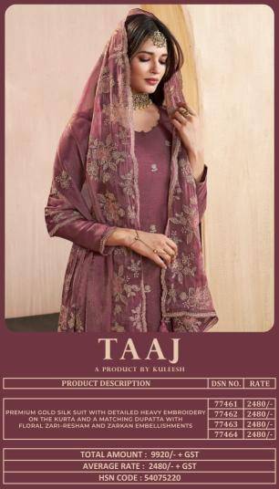 Vinay kuleesh taaj Unstitched dress materials wholesale