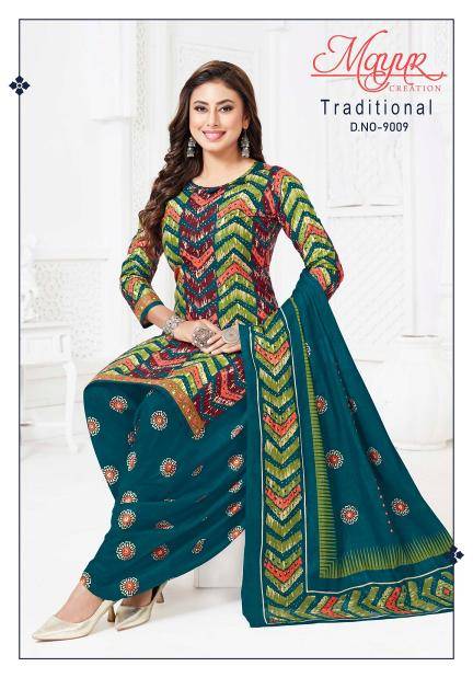 Mayur traditional vol-9 Fancy dress material suppliers