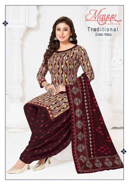 Mayur traditional vol-9 Fancy dress material suppliers