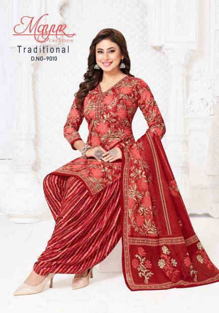 Mayur traditional vol-9 Fancy dress material suppliers