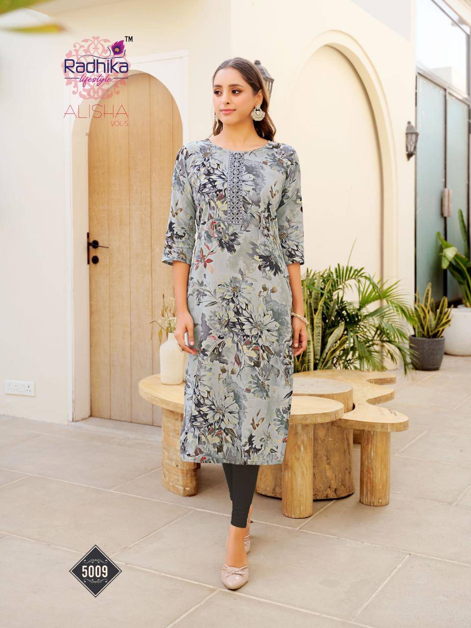 Radhika lifestyle alisha vol 5 Kurti wholesale market in Surat