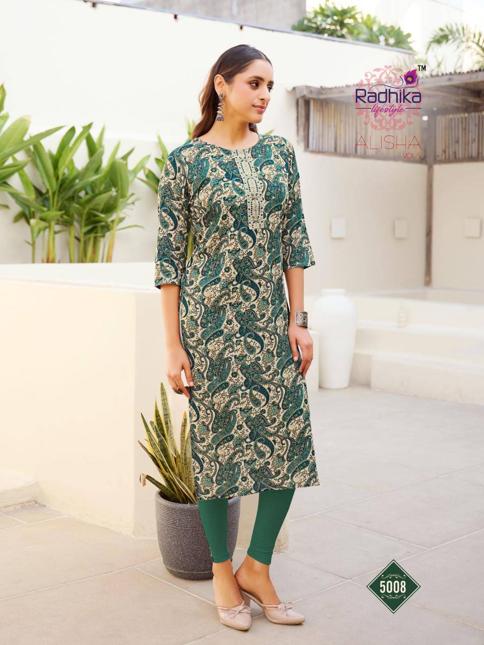Radhika lifestyle alisha vol 5 Kurti wholesale market in Surat