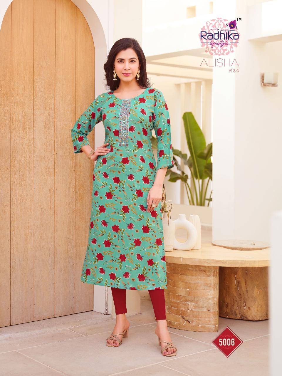 Radhika lifestyle alisha vol 5 Kurti wholesale market in Surat