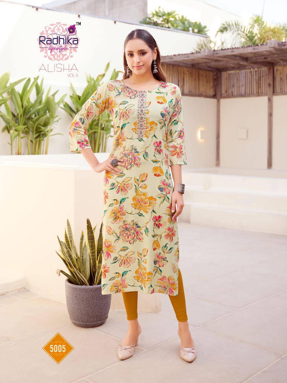 Radhika lifestyle alisha vol 5 Kurti wholesale market in Surat