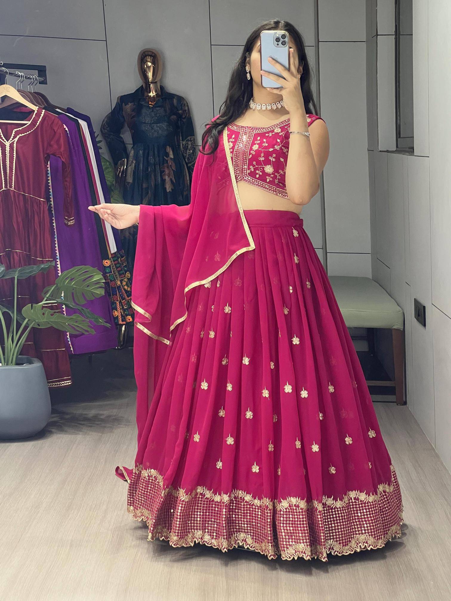 GRTN 9036 RANI Gorgette Handcrafted lehenga choli suppliers