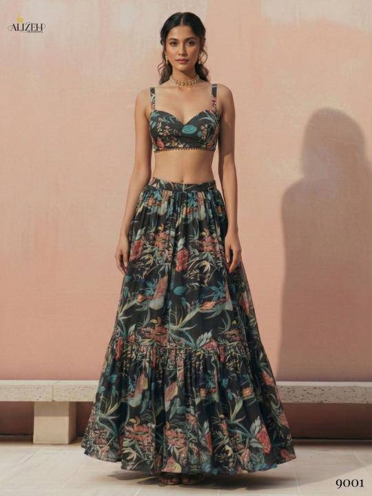 Alizeh Florence Velvet lehenga choli exporter