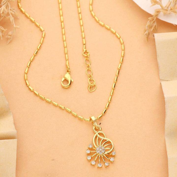 Micro gold polish chain pendant 725  Imitation jewelry suppliers in Delhi