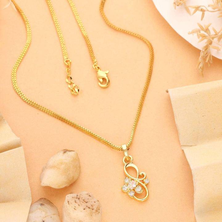 Micro gold polish chain pendant 733 Best artificial jewelry shops in Delhi