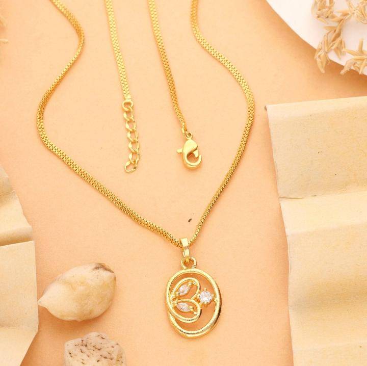 Micro gold polish chain pendant 744 Fashionable artificial jewelry Delhi