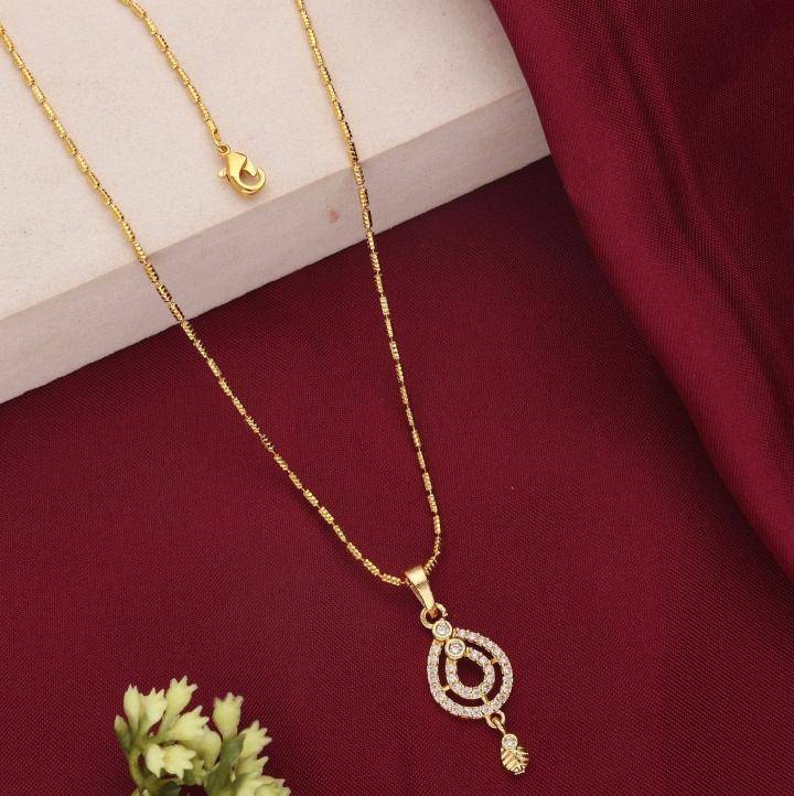 Micro gold polish chain pendant 508 Artificial jwellery manufacturers in Mumbai